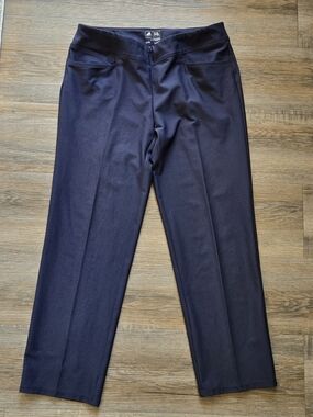 Adidas Golf Women's Ultimate Stretch Pants Navy Blue Flat Front Style B88213